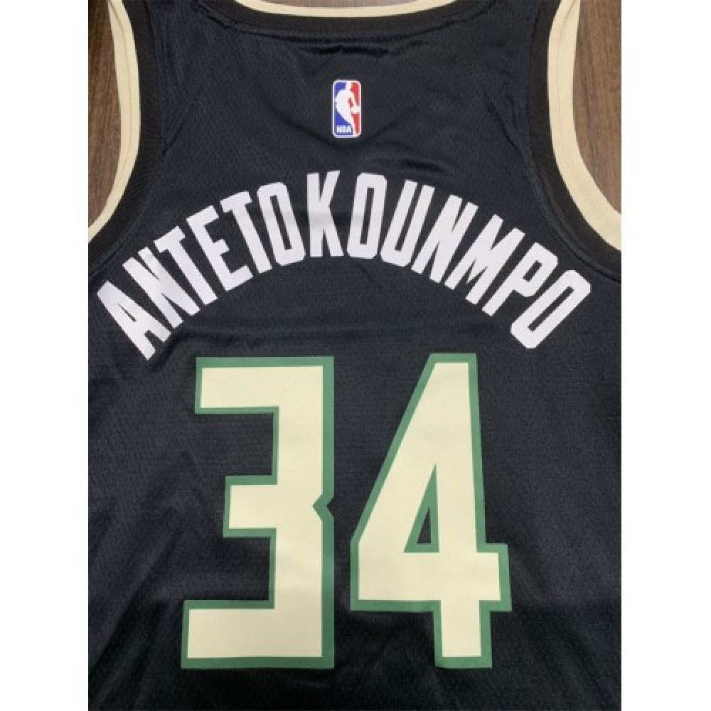 Men's Milwaukee Bucks Giannis Antetokounmpo #34 Black 2020 Swingman Jersey - Statement Edition-Pro Kit Vault | Brand New 26/27 Sports Jerseys